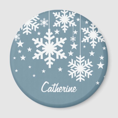 Snowflakes and Stars Magnet Blue Magnet