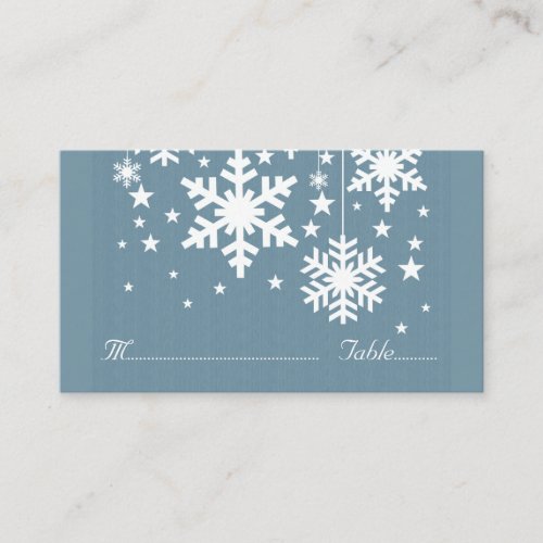 Snowflakes and Stars Place Card Blue Place Card