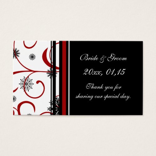 Snowflakes and Swirls  Winter Wedding Favor Tags Business Card Template