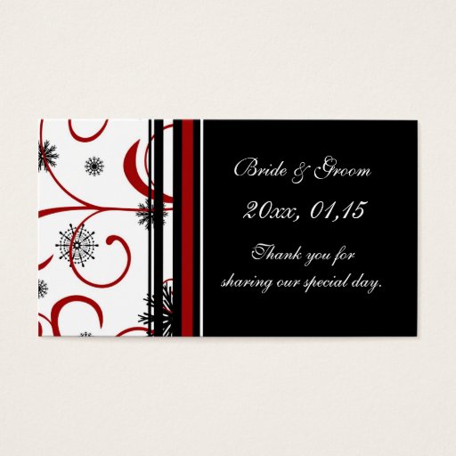Customizable Snowflakes and Swirls  Winter Wedding Favor Tags Business Card Template