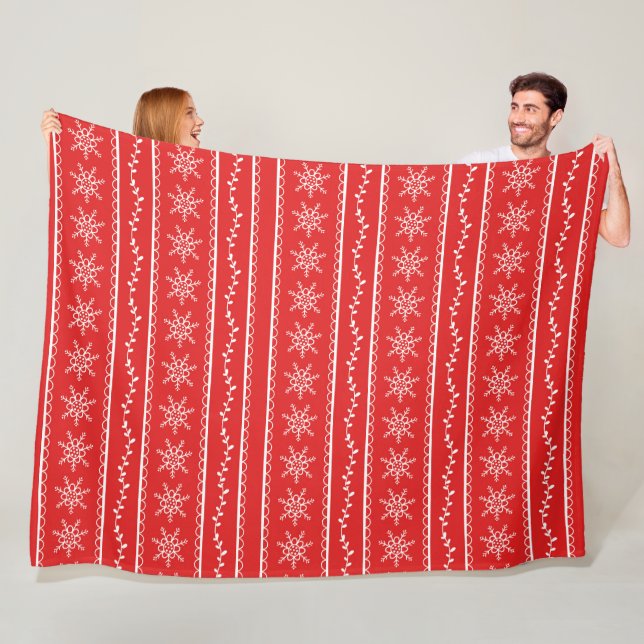 Snowflakes and Vines Designer Fleece Blanket (In Situ)