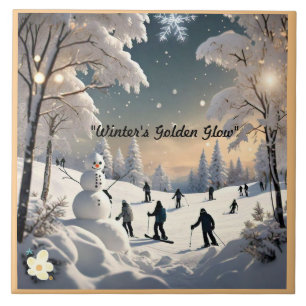 "Snowflakes and Wonder" Ceramic Tile