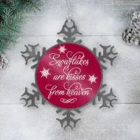 https://rlv.zcache.com/snowflakes_are_kisses_from_heaven_burgundy_quote_snowflake_pewter_christmas_ornament-r_d9n1x_200.webp