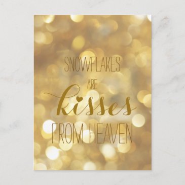 Snowflakes are kisses from heaven - Gold Glitter