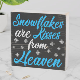 Snowflakes Are Kisses From Heaven - Personalized Wood And Acrylic Phot –  Macorner