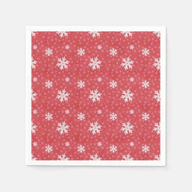 Snowflakes at Christmas Eve Invitation Napkins (Front)