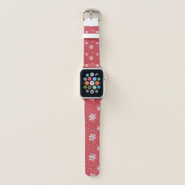 Snowflakes at Christmas Eve Invitation Napkins Tis Apple Watch Band (Front)