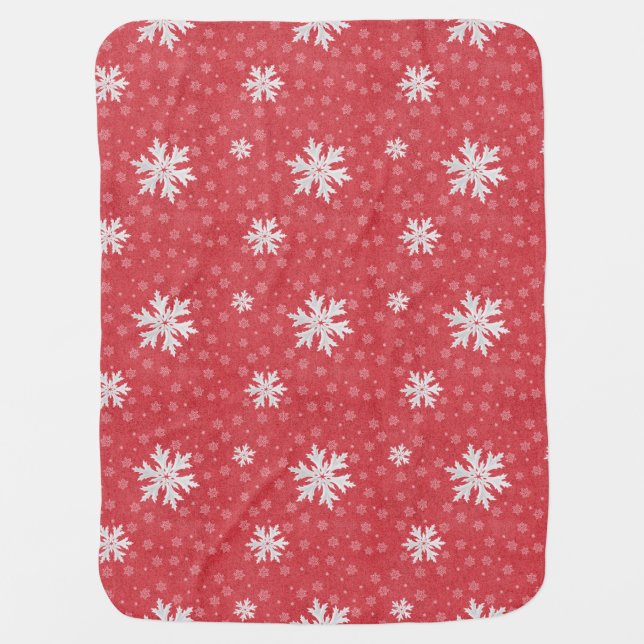 Snowflakes at Christmas Eve Invitation Napkins Tis Baby Blanket (Front)