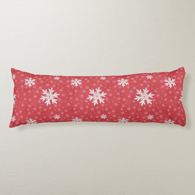 Snowflakes at Christmas Eve Invitation Napkins Tis Body Pillow (Front)