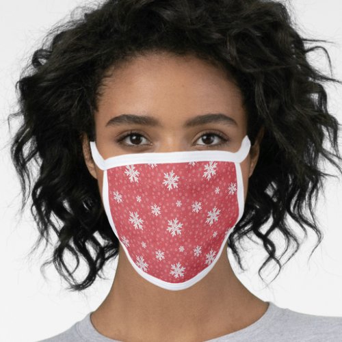 Snowflakes at Christmas Eve Invitation Napkins Tis Face Mask