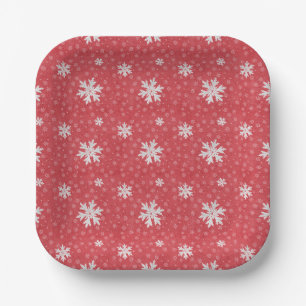 Snowflakes at Christmas Eve Invitation Napkins Tis Paper Plates
