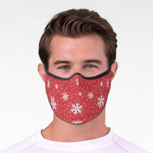 Snowflakes at Christmas Eve Invitation Napkins Tis Premium Face Mask