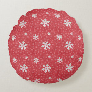 Snowflakes at Christmas Eve Invitation Napkins Tis Round Pillow