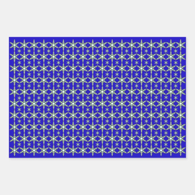 Snowflakes at Midnight Wrapping Paper Sheets (Front)