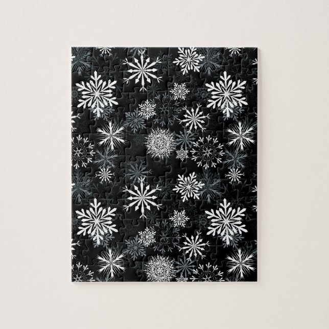 Snowflakes at night jigsaw puzzle (Vertical)