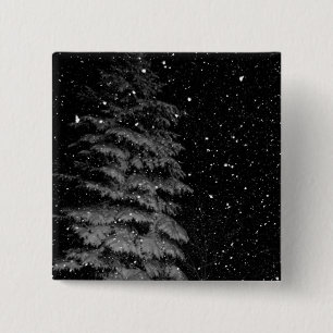 snowflakes at night  unique photograph pinback button