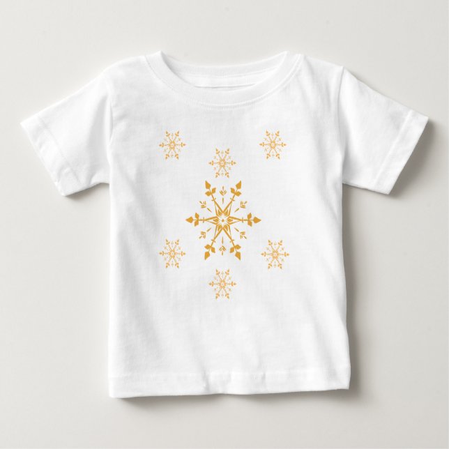 Snowflakes Baby Fine Jersey T-Shirt (Front)