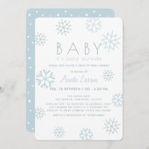 Snowflakes Baby Its Cold Blue Drive-by Baby Showe Invitation
