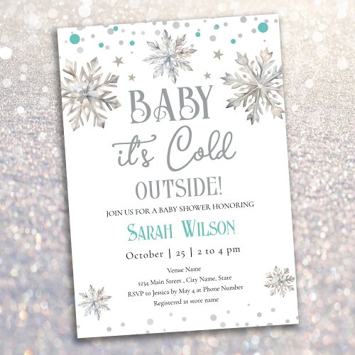 Snowflakes Baby Its Cold Outside Baby Shower