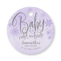 Snowflakes Baby It's Cold Outside Baby Shower Favo Favor Tags
