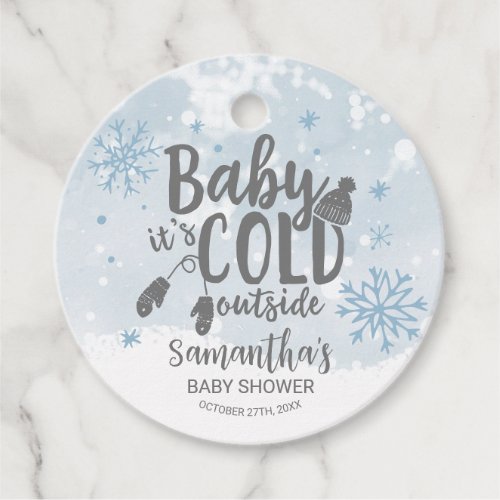Snowflakes Baby Its Cold Outside Baby Shower Favo Favor Tags