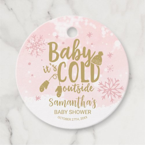 Snowflakes Baby Its Cold Outside Baby Shower Favor Tags