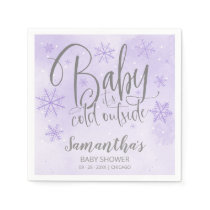 Snowflakes Baby It's Cold Outside Baby Shower Napk Napkins