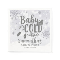 Snowflakes Baby It's Cold Outside Baby Shower Napkins