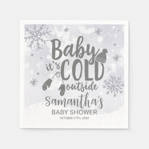 Snowflakes Baby It's Cold Outside Baby Shower Napkins