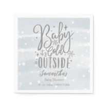 Snowflakes Baby It's Cold Outside Baby Shower Napkins