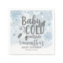 Snowflakes Baby It's Cold Outside Baby Shower Napkins