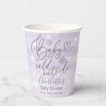 Snowflakes Baby It's Cold Outside Baby Shower Paper Cups