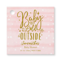 Snowflakes Baby It's Cold Outside Girl Baby Shower Favor Tags