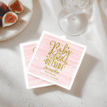 Snowflakes Baby It's Cold Outside Girl Baby Shower Napkins