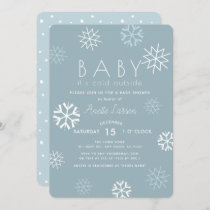 Snowflakes Baby Its Cold Outside Shower Invitation