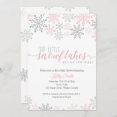 Snowflakes Baby Shower, Twin Girls, Winter, Twins Invitation (Front/Back)