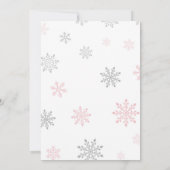Snowflakes Baby Shower, Twin Girls, Winter, Twins Invitation (Back)