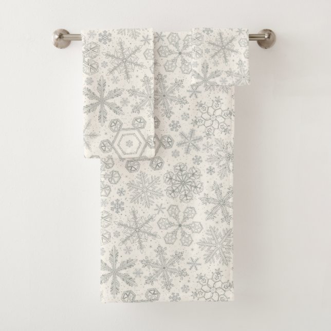 Snowflakes Bath Towel Set (Insitu)