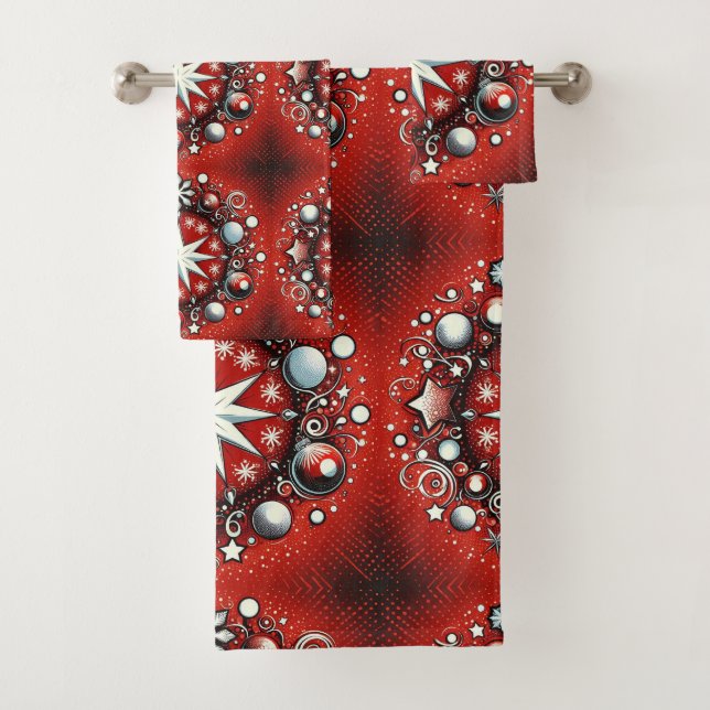 Snowflakes  bath towel set (Insitu)