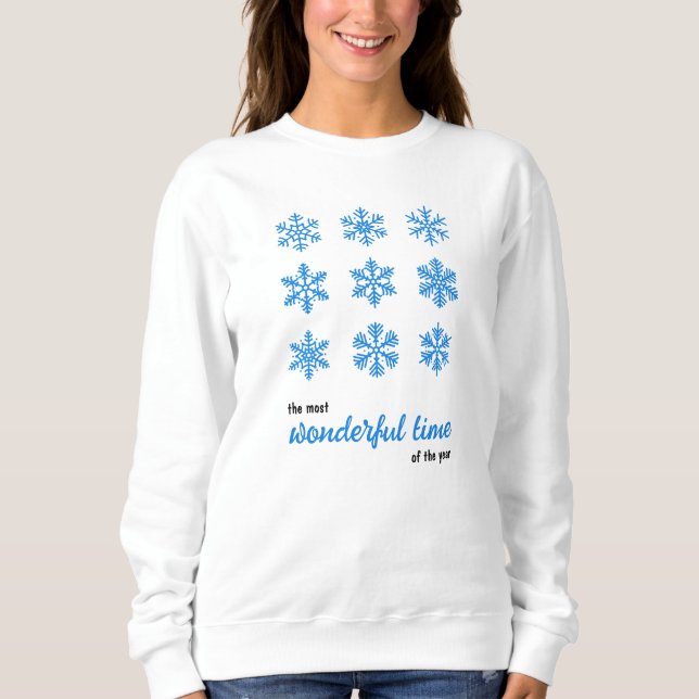 Snowflakes. Beautiful Winter Sweatshirt (Front)