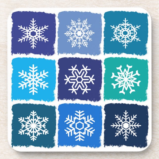 Snowflakes Beverage Coaster (Front)