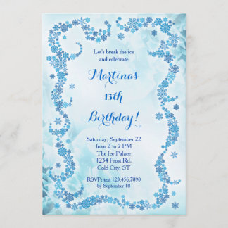 Snowflakes Birthday Invitation