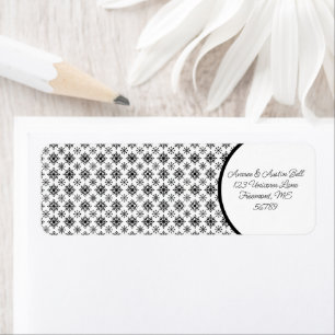 Snowflakes Black and White Label