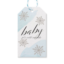 Snowflakes Blue Baby Its Cold Outside Thank You Gift Tags
