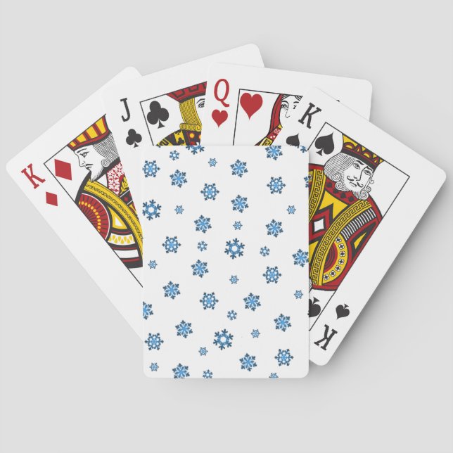Snowflakes (Blue & Black) Poker Cards (Back)