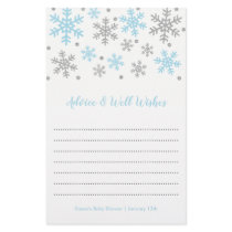 Snowflakes Blue & Silver Winter Baby Shower Advice