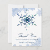 Snowflakes Blue Winter Snowflake Thank You Card