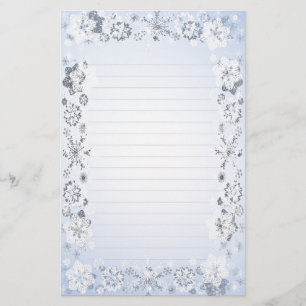 Snowflakes Border Lined Writing Paper