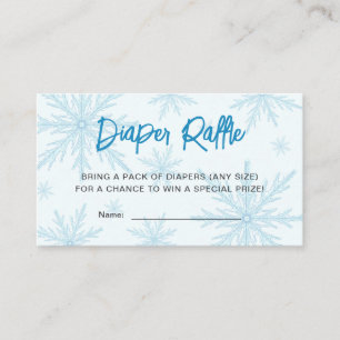 Snowflakes Boy Baby Shower Diaper Raffle Ticket Enclosure Card