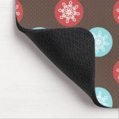 snowflakes brown and blue polka dots mouse pad (Corner)